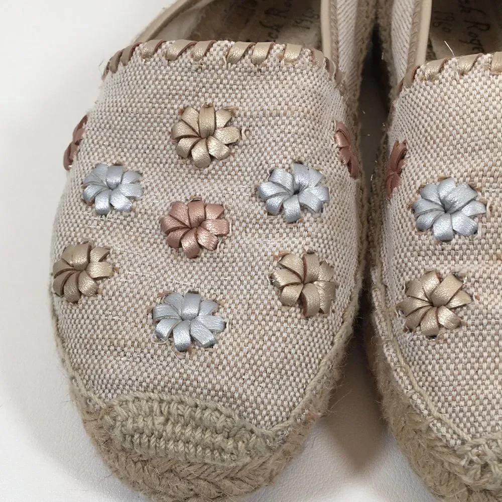 Jack Rogers Palmer Canvas Espadrilles Metallic Size 8